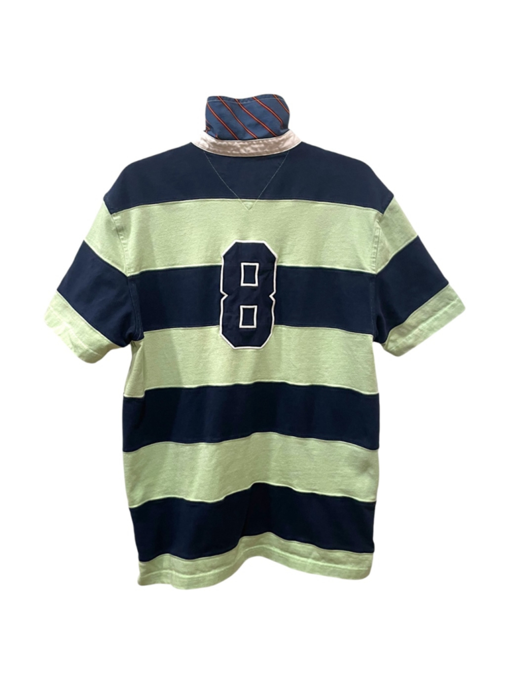 Tommy Hilfiger Boys Size Large Polo Shirt Striped Embroidered Rugby Y2K #8 - Picture 6 of 15